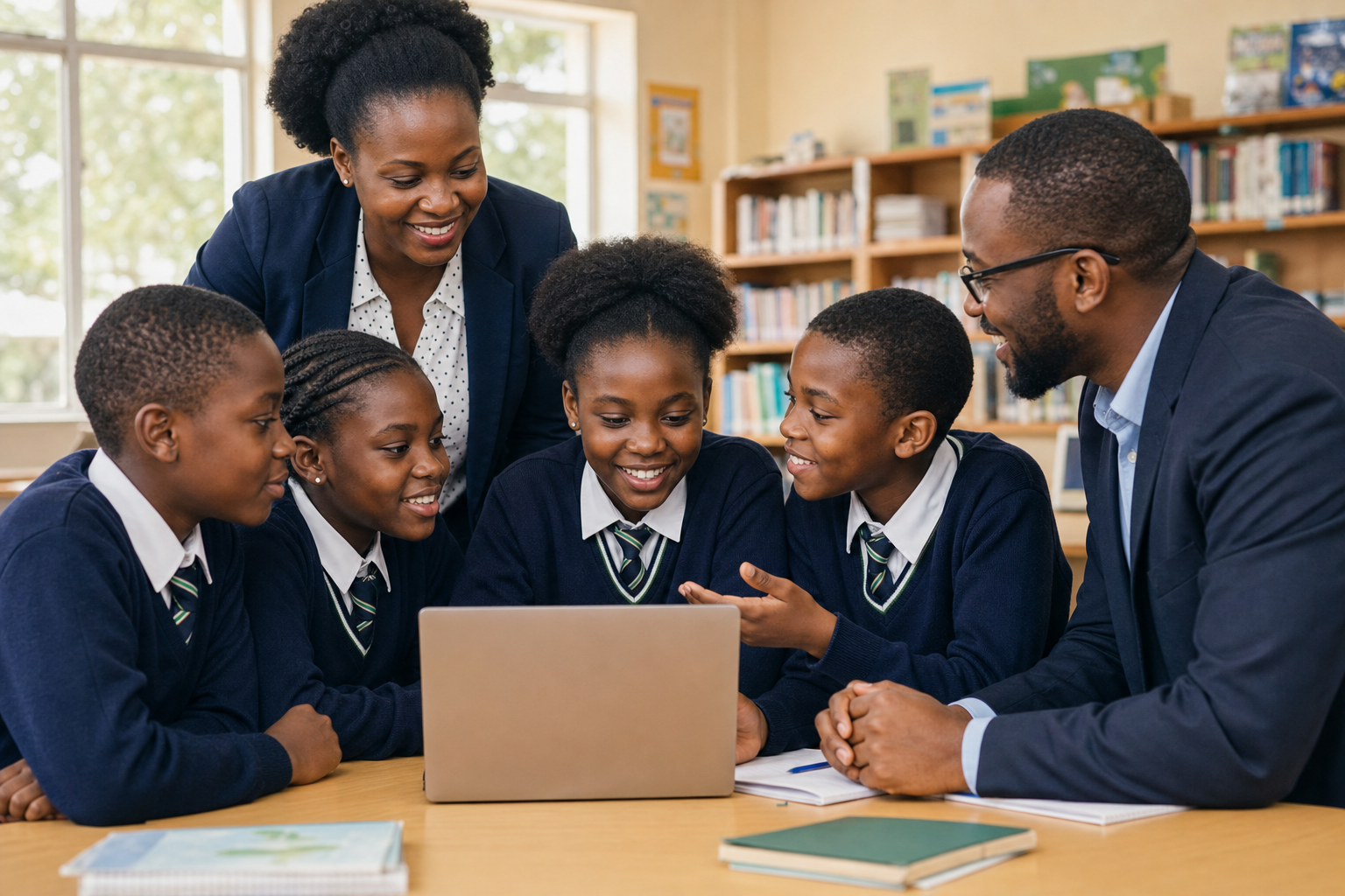 Students and school staff in a platform onboarding session